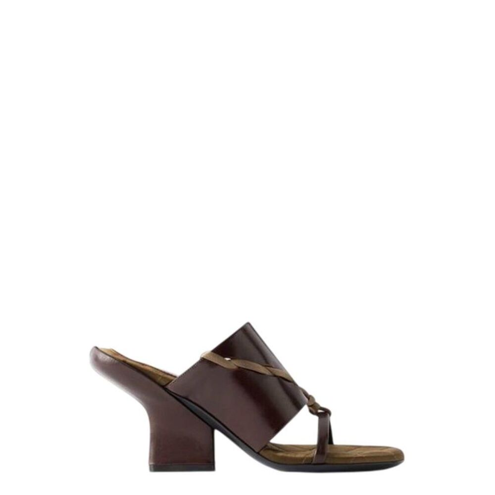 Dries Van Noten Women Leather Slippers With Satin Trim